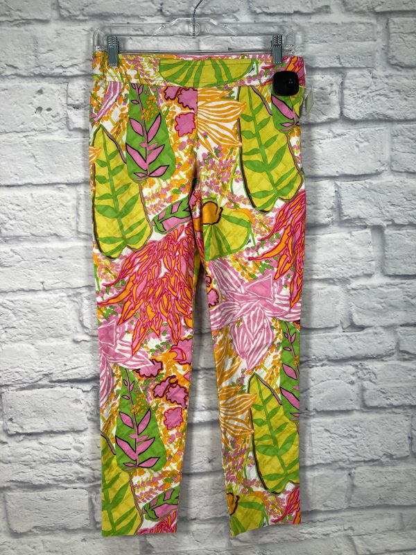 Green & Pink Pants Designer Trina Turk, Size 4 on Sale