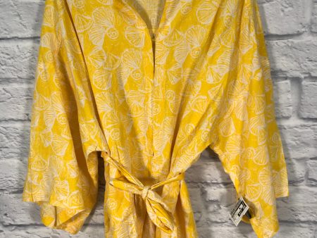 Tunic Long Sleeve By Free People In White & Yellow, Size: S Fashion